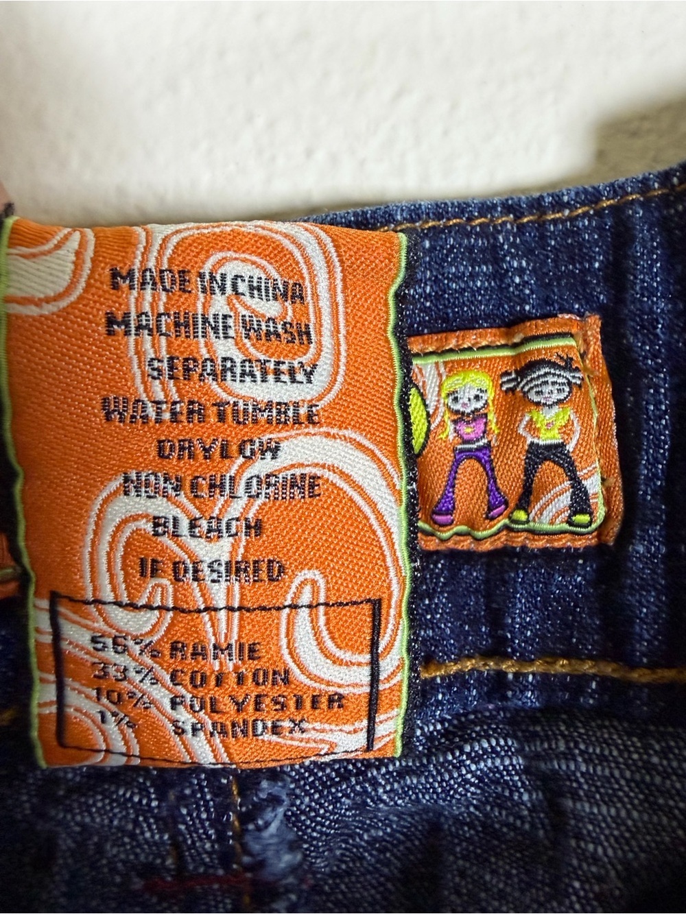 Apollo Jeans 90s/ Y2K Asymmetrical Crossover Waist Bootcut Jeans Size 9/10 - Picture 5 of 12